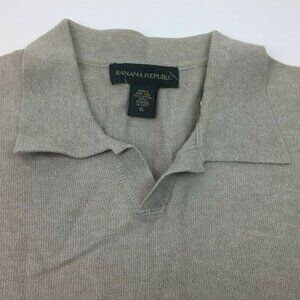 Banana Republic Mens Gray Polo Short Sleeve Shirt Casual Classic Size XL